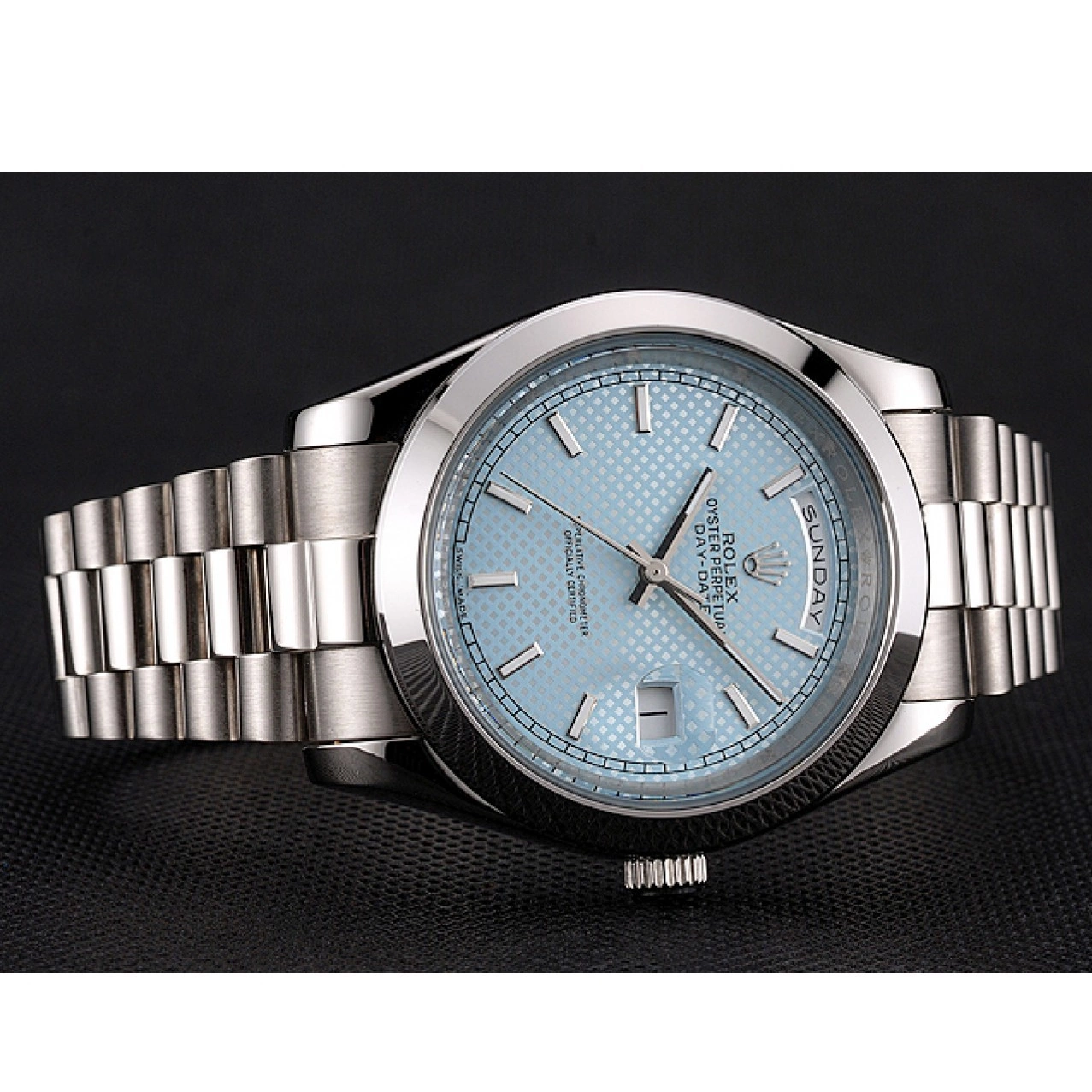 Aaa replica watch Case Steel Day Ice And Bracelet Date Blue Rolex 40 Stainless Dial 0727